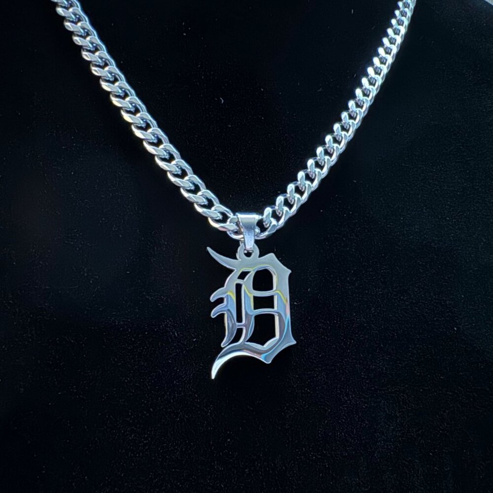 Detroit Tigers Necklace - Silver Plated - 5mm Cuban - 22" Chain - Baseball MLB